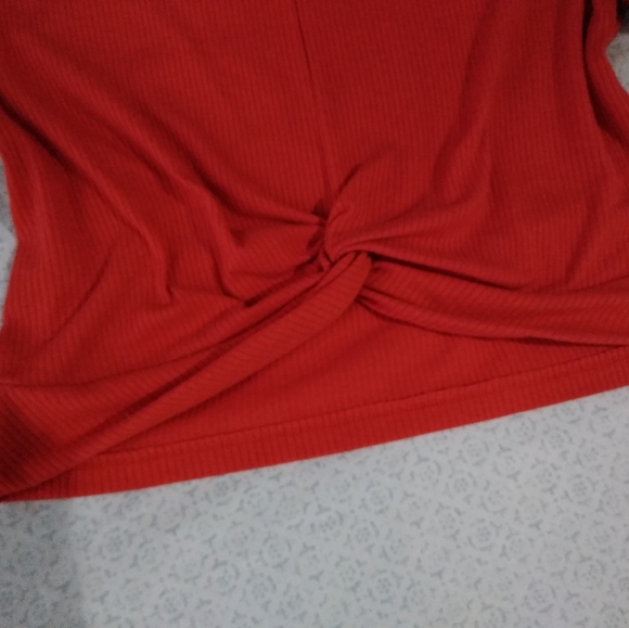 Iris Burnt Orange Front Knot Top Medium - Picture 4 of 7